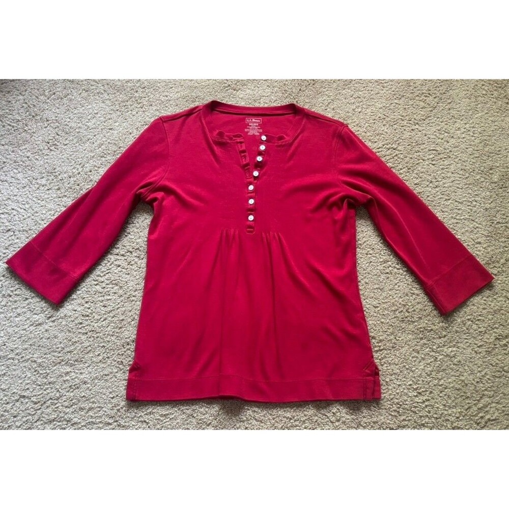 L.L. Bean 100% Supima Cotton 3/4 Sleeve Shirt Top Women's Small Reg Pull Over